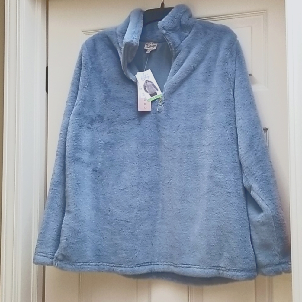 NWT L BlueComo Vintage 1/4 zip soft pullover